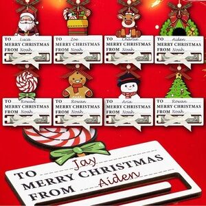 Christmas Money Holders for Cash Gift - 8 Pcs Money Holder Ornament New